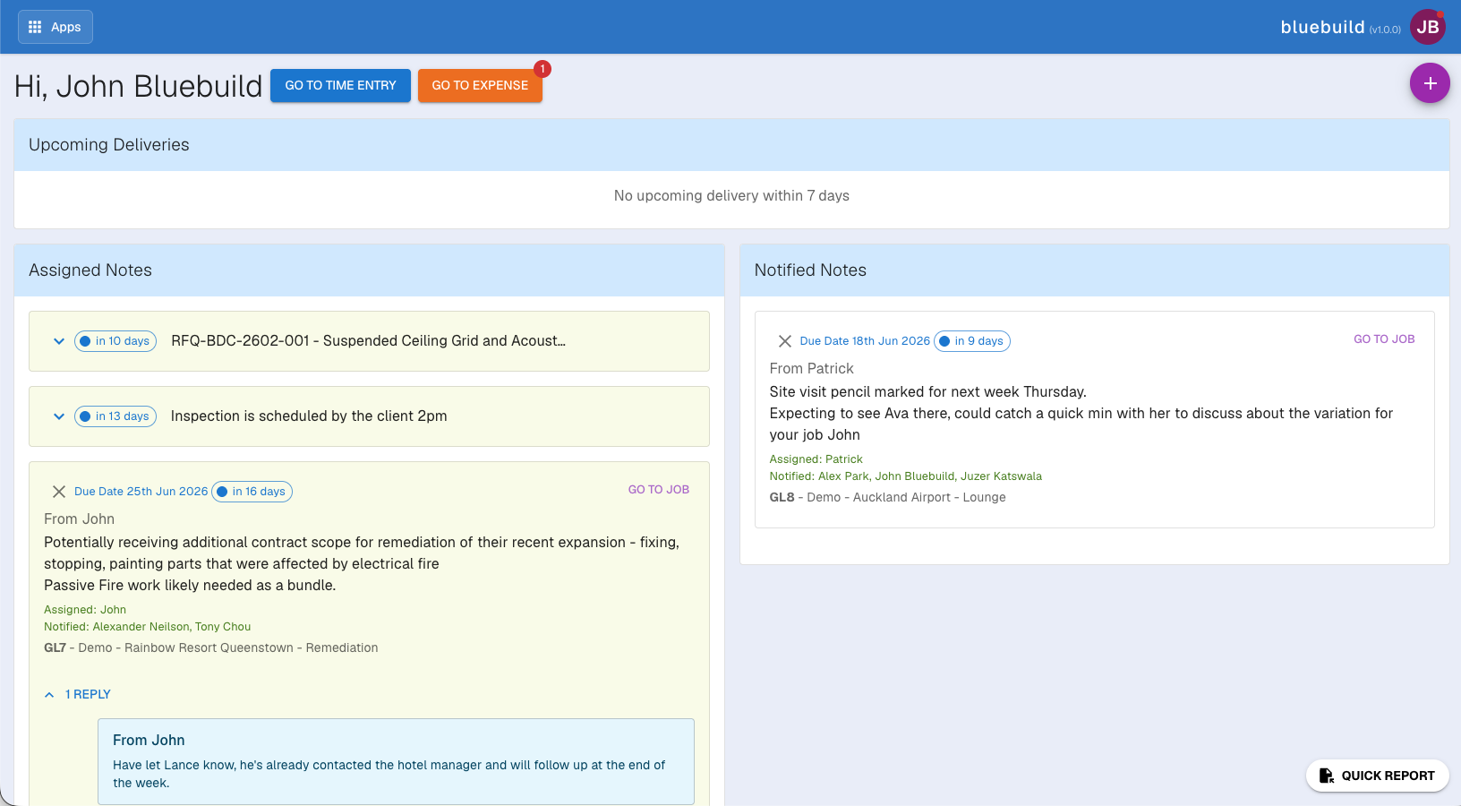Dashboard screenshot