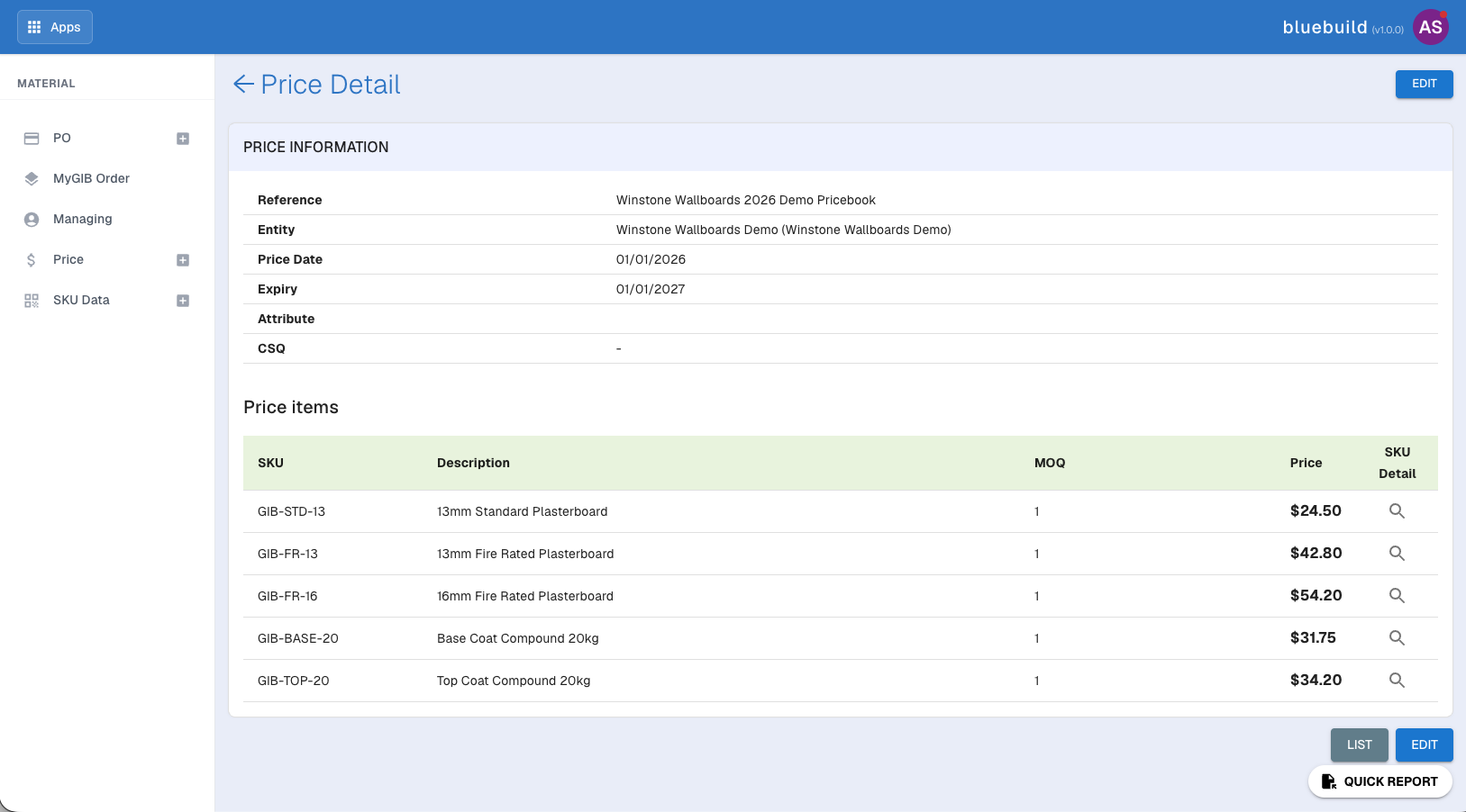 Procurement screenshot 2